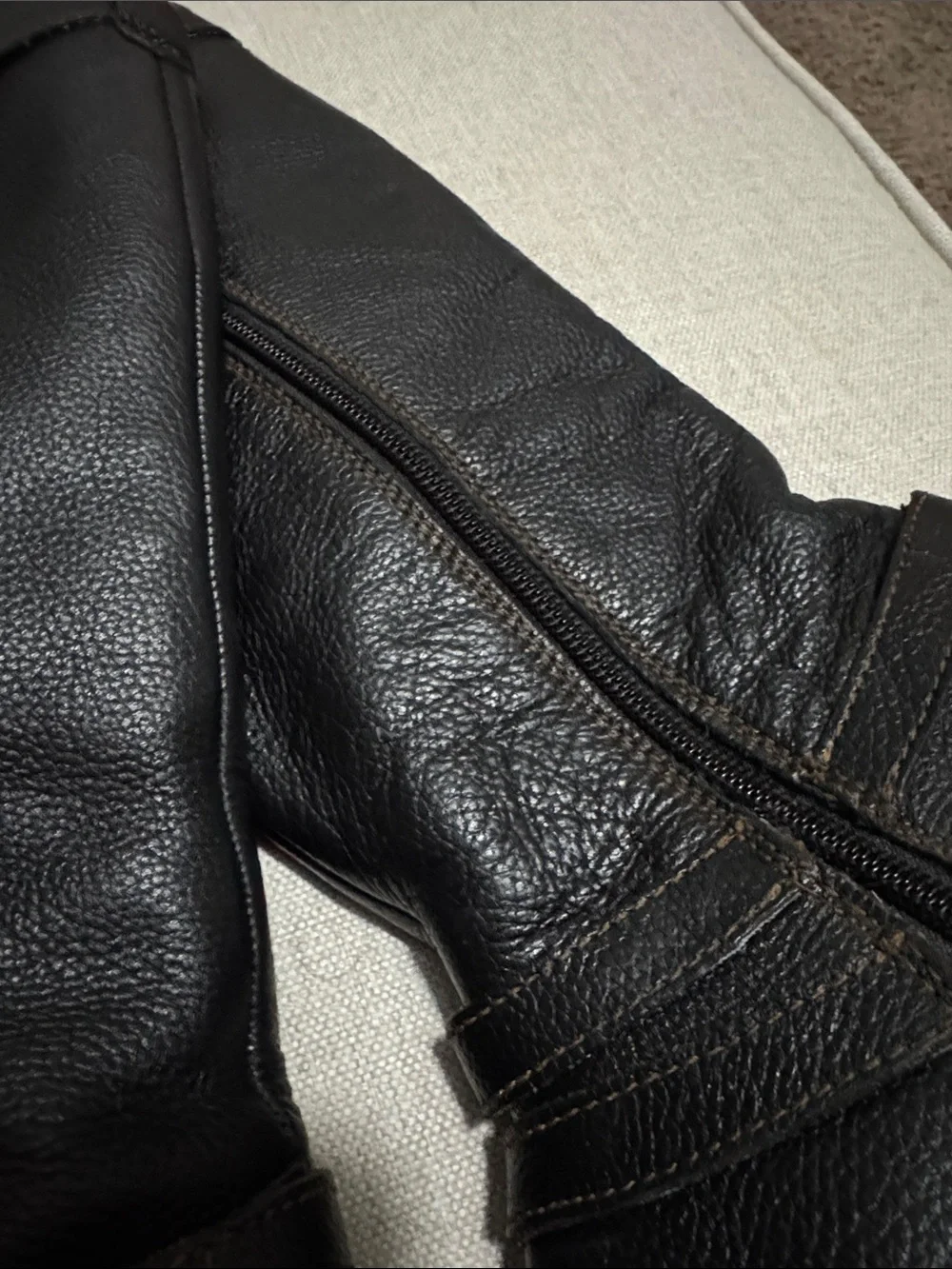 Bøc brand Leather Boots-Sz 10/Euro 42-Black-Side Zip-Brown Stitching-GUC